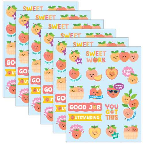 Peach Smelly Stickers, 108 Per Pack, 6 Packs
