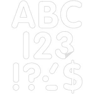 White 4" Classic Self-Adhesive Letters Uppercase, 108 Pieces