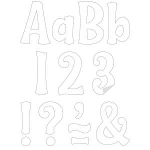 White 4" Wild Whimsy Self-Adhesive Letters, 222 Pieces