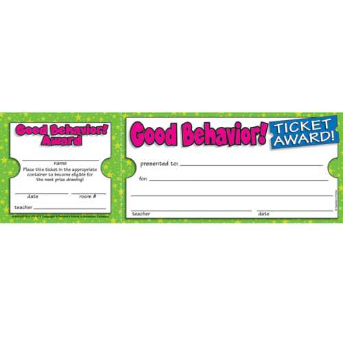 Ticket Awards Good Behavior, Pack of 100