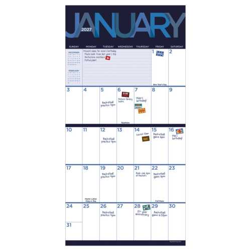 2027 Big Print Wall Calendar