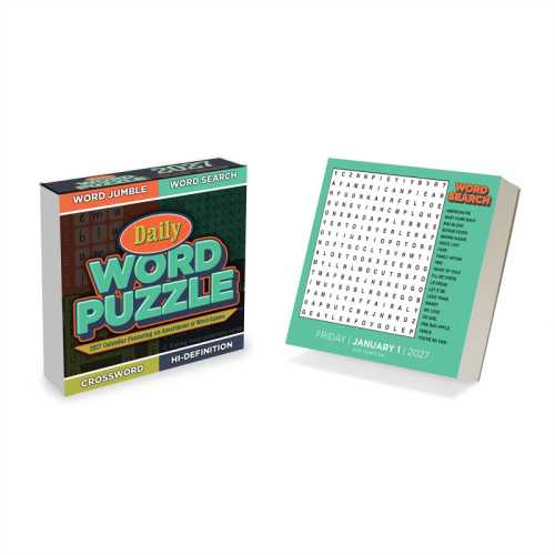 2027 Daily Word Puzzle Daily Desktop Calendar