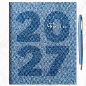 2027 Denim Medium Monthly Planner