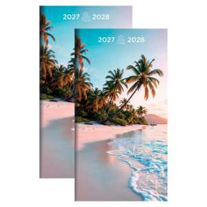 2027-2028 Beaches Small Monthly Pocket Planner, 2-Pack