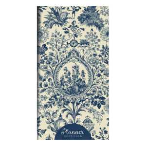 2027-2028 Blue Toile Small Monthly Pocket Planner