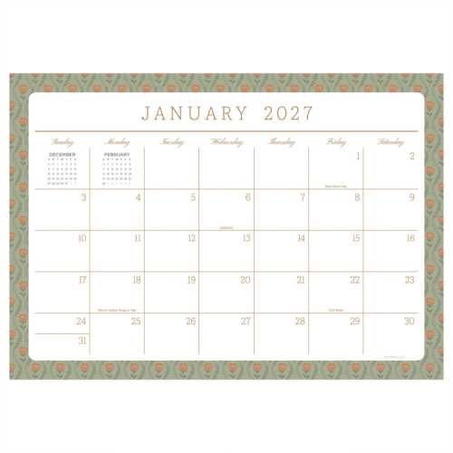 2027 Artisan Legacy Medium Desk Pad Calendar
