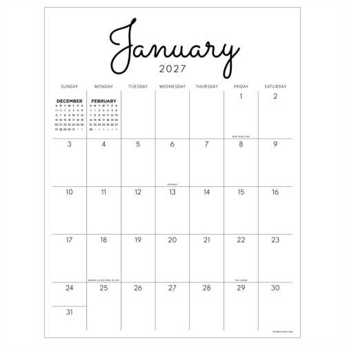 2027 Large Art Poster Wall Calendar