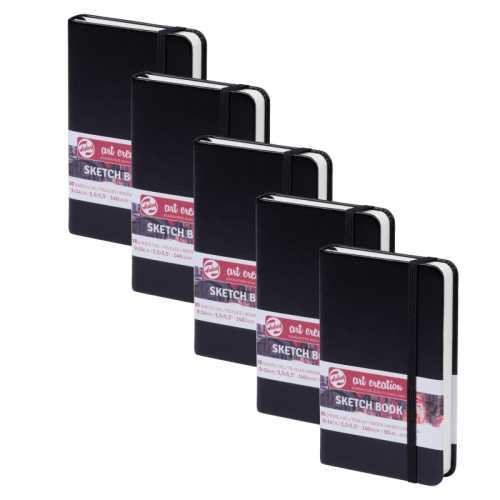 Sketchbook, 80 Sheets, 90lbs, Black Cover, 3.5