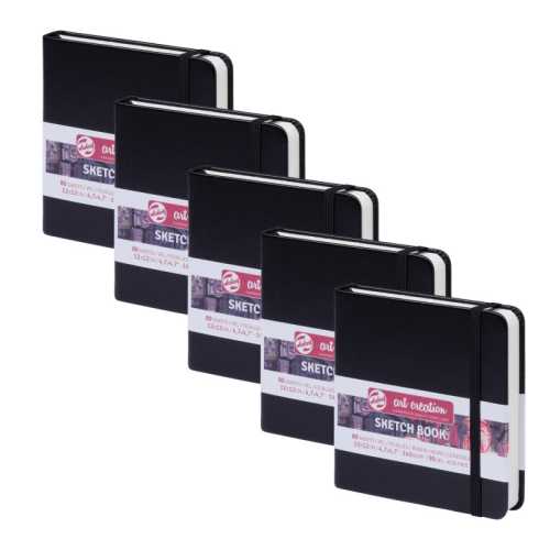 Sketchbook, 80 Sheets, 90lbs, Black Cover, 4.7