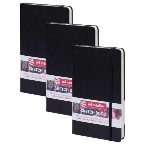 Sketchbook, 80 Sheets, 90lbs, Black Cover, 5.1