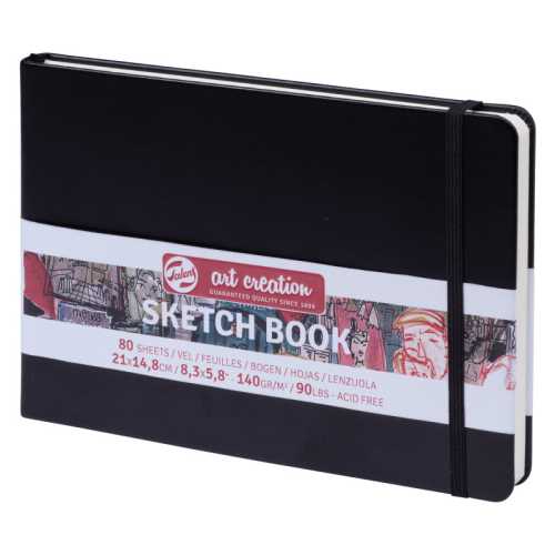 Sketchbook, 80 Sheets, 90lbs, Black Cover, 8.3