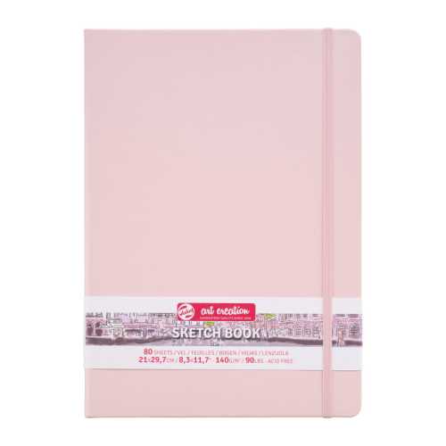 Sketchbook, 80 Sheets, 90lbs, Pastel Pink Cover, 8.3