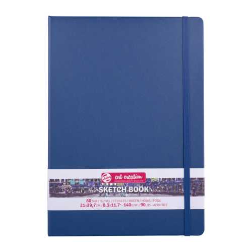 Sketchbook, 80 Sheets, 90lbs, Navy Blue Cover, 8.3