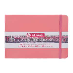 Sketchbook, 80 Sheets, 90lbs, Coral Red Cover, 8.3" x 5.8" (A5)