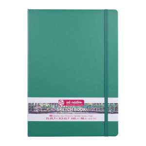 Sketchbook, 80 Sheets, 90lbs, Forest Green Cover, 8.3" x 11.7" (A4)