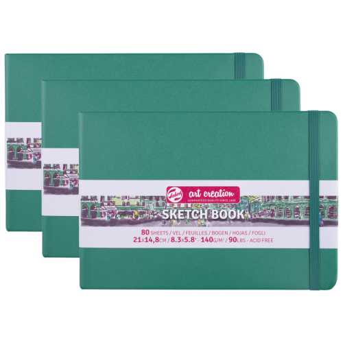 Sketchbook, 80 Sheets, 90lbs, Forest Green Cover, 8.3