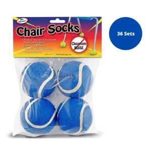 Chair Socks, Blue, 4 Per Set, 36 Sets