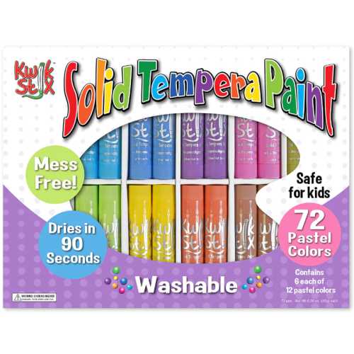 Tempera Paint Sticks Classpack, Pastel, 6 of Each Color, 72 Count