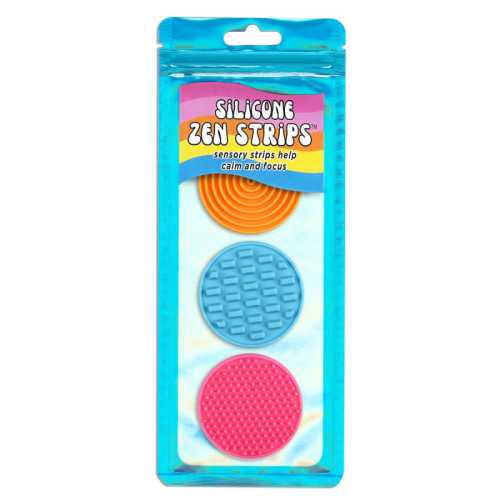 Textured Silicone Sensory Strips for Portable Fidgeting, Assorted Colors, 3 Pack