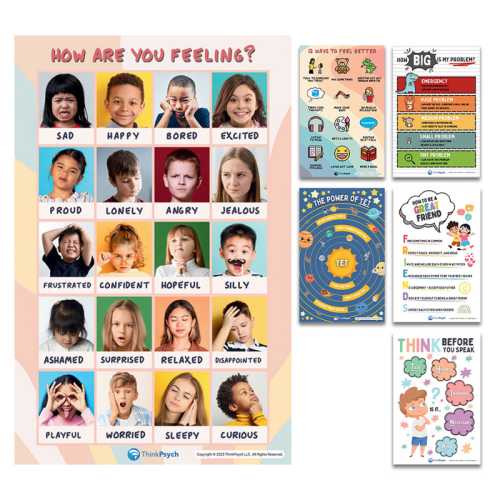 Laminated Feelings & Life Skills Posters for Kids, 11