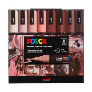 PC-5M Paint Markers, Medium Bullet Tip (1.8-2.5 mm), Portrait Colors, Set of 8