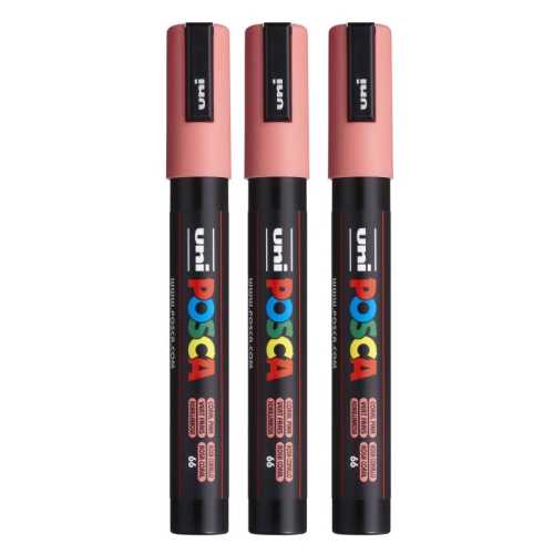 PC-5M Paint Markers, Medium Bullet Tip (1.8-2.5 mm), Coral Pink, Pack of 3