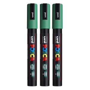 PC-5M Paint Markers, Medium Bullet Tip (1.8-2.5 mm), Green, Pack of 3