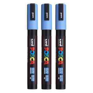 PC-5M Paint Markers, Medium Bullet Tip (1.8-2.5 mm), Sky Blue, Pack of 3