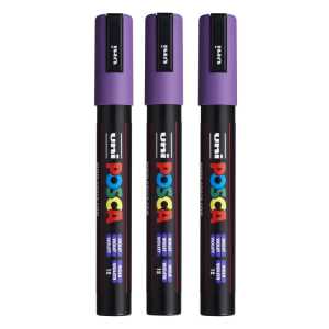 PC-5M Paint Markers, Medium Bullet Tip (1.8-2.5 mm), Violet, Pack of 3