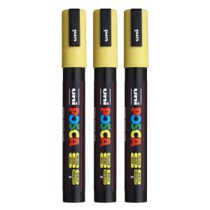 PC-5M Paint Markers, Medium Bullet Tip (1.8-2.5 mm), Yellow, Pack of 3