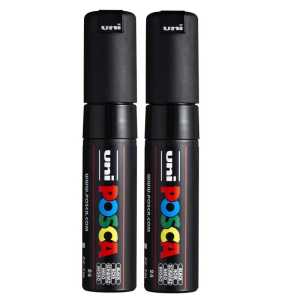 PC-7M Paint Markers, Broad Bullet Tip (4.5-5.5 mm), Black, Pack of 2