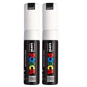 PC-7M Paint Markers, Broad Bullet Tip (4.5-5.5 mm), White, Pack of 2