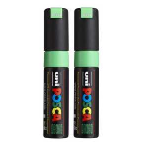 PC-8K Paint Markers, Broad Chisel Tip (8 mm), Fluorescent Green, Pack of 2