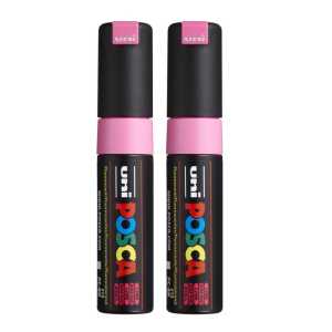 PC-8K Paint Markers, Broad Chisel Tip (8 mm), Fluorescent Pink, Pack of 2