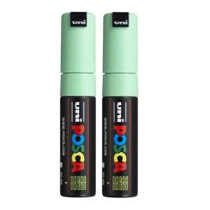 PC-8K Paint Markers, Broad Chisel Tip (8 mm), Light Green, Pack of 2
