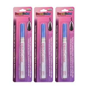 DecoColor&reg; Paint Marker, Fine Tip, 200-S, Blue #3, Set of 3