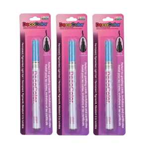 DecoColor&reg; Paint Marker, Fine Tip, 200-S, Light Blue #10, Set of 3