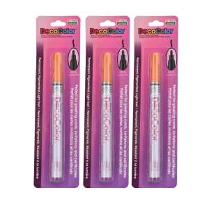 DecoColor&reg; Paint Marker, Fine Tip, 200-S, Orange #7, Set of 3