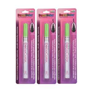 DecoColor&reg; Paint Marker, Fine Tip, 200-S, Light Green #11, Set of 3
