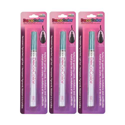 DecoColor&reg; Paint Marker, Fine Tip, 200-S, Teal #73, Set of 3