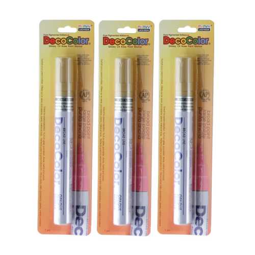 DecoColor&reg; Paint Marker, Broad Tip, 300-S, Gold, Set of 3