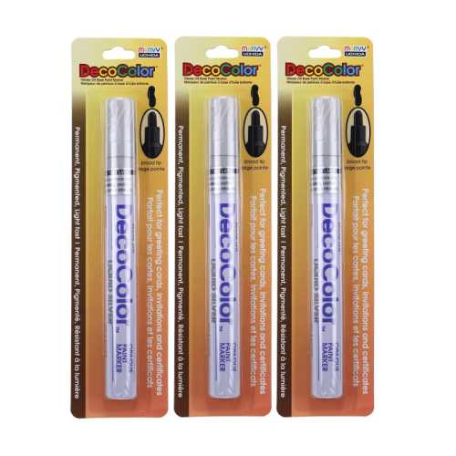 DecoColor&reg; Paint Marker, Broad Tip, 300-S, Silver, Set of 3