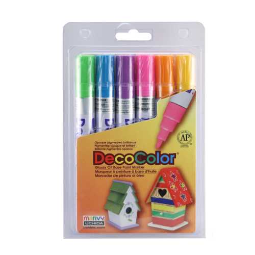 DecoColor&reg; Paint Markers, Broad Tip, 300-S, Retro Colors, Set of 6