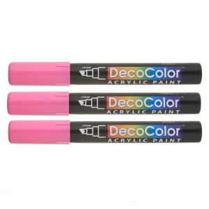 DecoColor&reg; Acrylic Paint Marker, 315-S, Chisel Tip, Pink #9, Set of 3