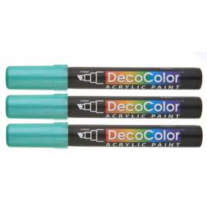 DecoColor&reg; Acrylic Paint Marker, 315-S, Chisel Tip, Metallic Green, Set of 3