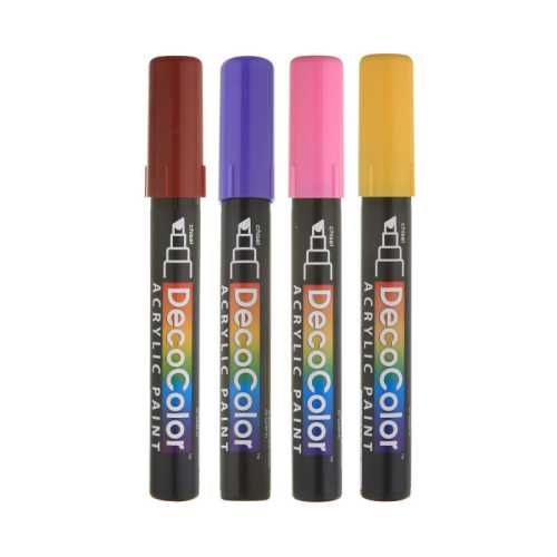 DecoColor&reg; Acrylic Paint Markers, 315-S, Chisel Tip, Bright Colors, Set of 4