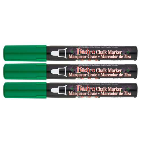 Bistro Chalk Marker Broad Tip, 480-S, Green, Set of 3