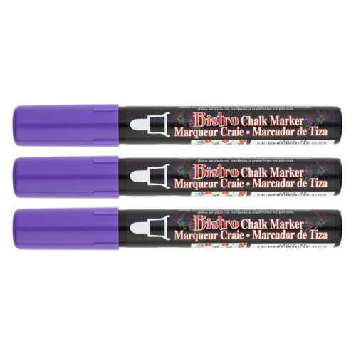 Bistro Chalk Marker Broad Tip, 480-S, Violet, Set of 3