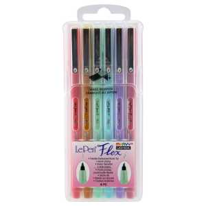 Pastel Liner Markers, Chisel Tip, Set of 6