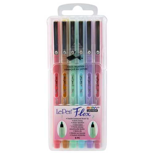 Pastel Liner Markers, Chisel Tip, Set of 6
